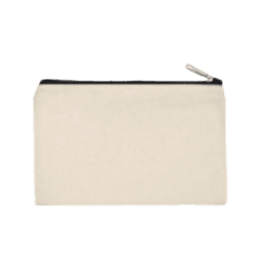 CANVAS POUCH  WITH BLACK ZIPPER