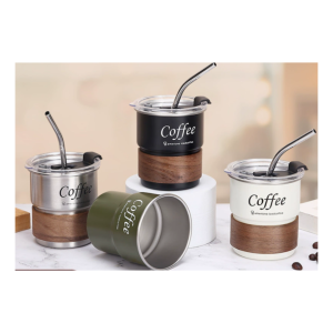 COFFEE MUG WITH STRAW 300ML